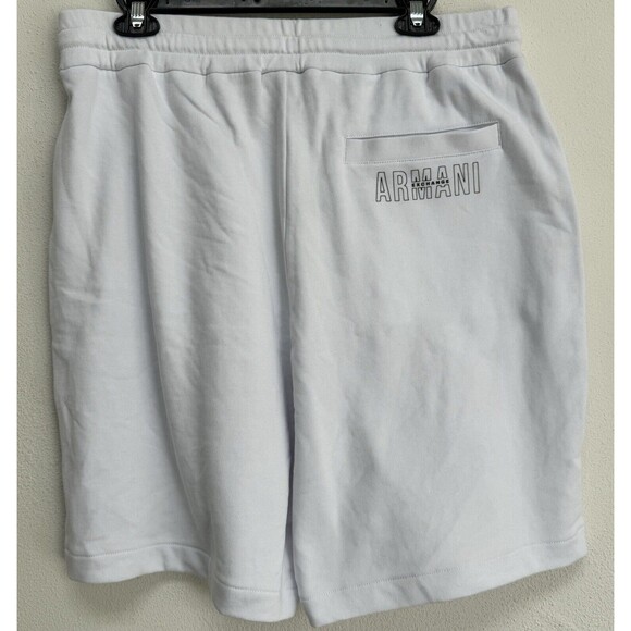 A X ARMANI EXCHANGE Men's Elastic-Waist Shorts, White, Size M - Picture 2 of 7
